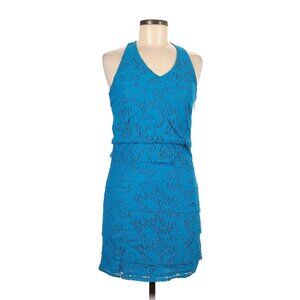 Laundry by Shelli Segal Blue Lace Layered Mini Dress. Size 6 Petite.